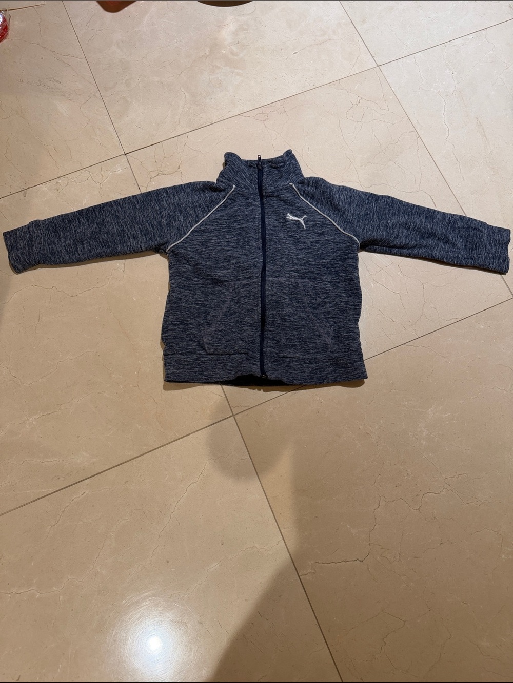 Puma Kids Heathered Navy Zip-Up Hoodie size 6/7